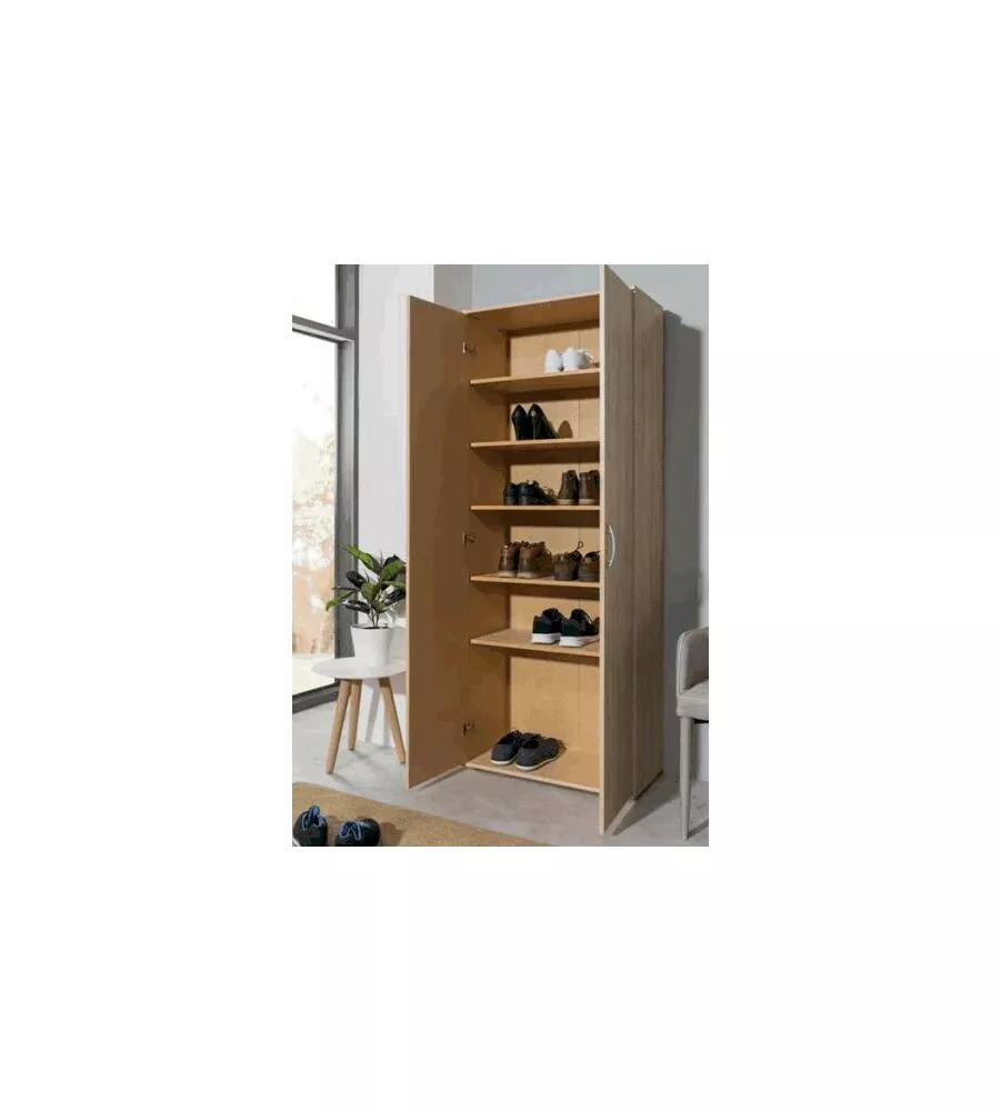 ARMADIO MULTIFUNZIONE IN MDF EFFETTO QUERCIA 70X187X34 CM
